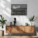 Green Classic Car Waves Art Print UK — Landscape Fresh Wall Art — Living Room — Wall It All Prints