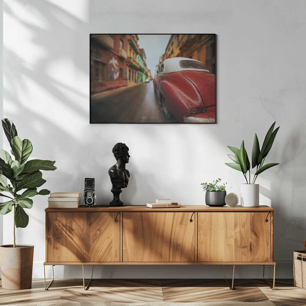 Havana Red Classic Car Art Print UK — Vintage Vibrant Wall Art — Living Room — Wall It All Prints