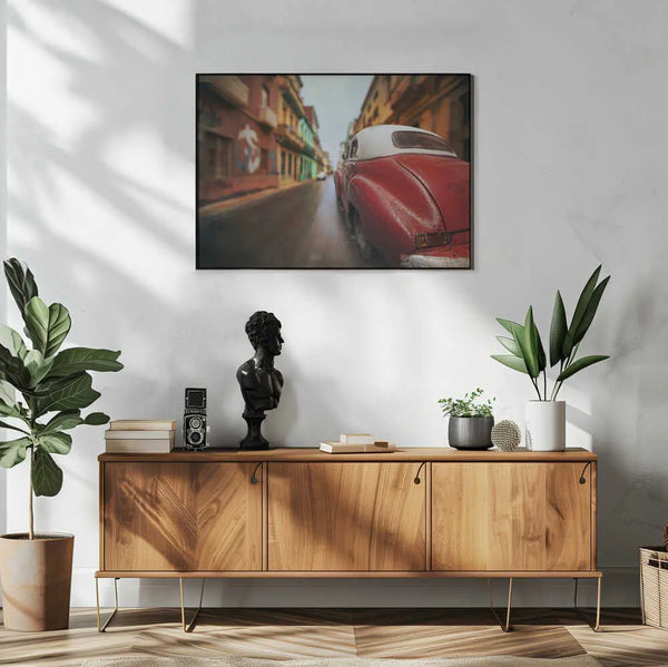 Havana Red Classic Car Art Print UK — Vintage Vibrant Wall Art — Living Room — Wall It All Prints