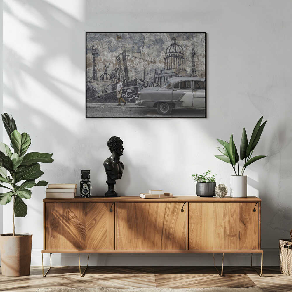 Havana Car And Mural Art Print UK — Vintage Vibrant Wall Art — Living Room — Wall It All Prints