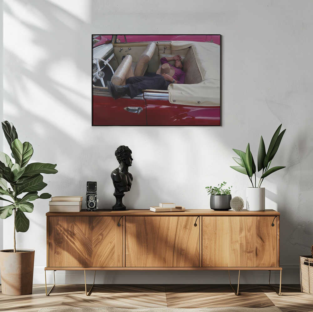 Classic Car Nap Art Print UK — Vintage Calm Wall Art — Living Room — Wall It All Prints