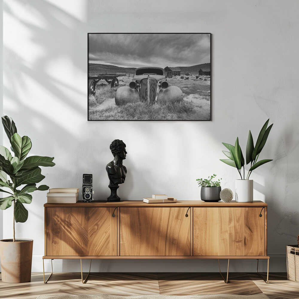 Abandoned Ghost Town Car Art Print UK — Dark Moody Dark Wall Art — Living Room — Wall It All Prints