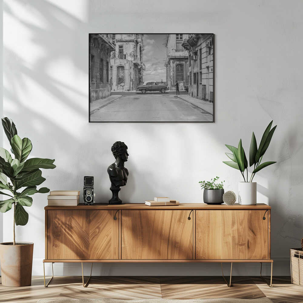 Havana Street Classic Car Art Print UK — Vintage Dark Wall Art — Living Room — Wall It All Prints