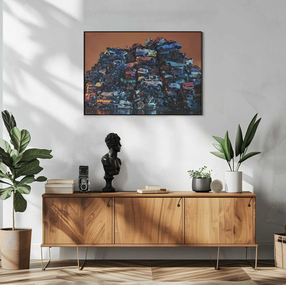 Colorful Car Mountain Art Print UK — Landscape Vibrant Wall Art — Living Room — Wall It All Prints