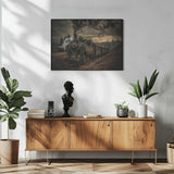 Dark Steam Journey Art Print UK — Dark Moody Dark Wall Art — Living Room — Wall It All Prints