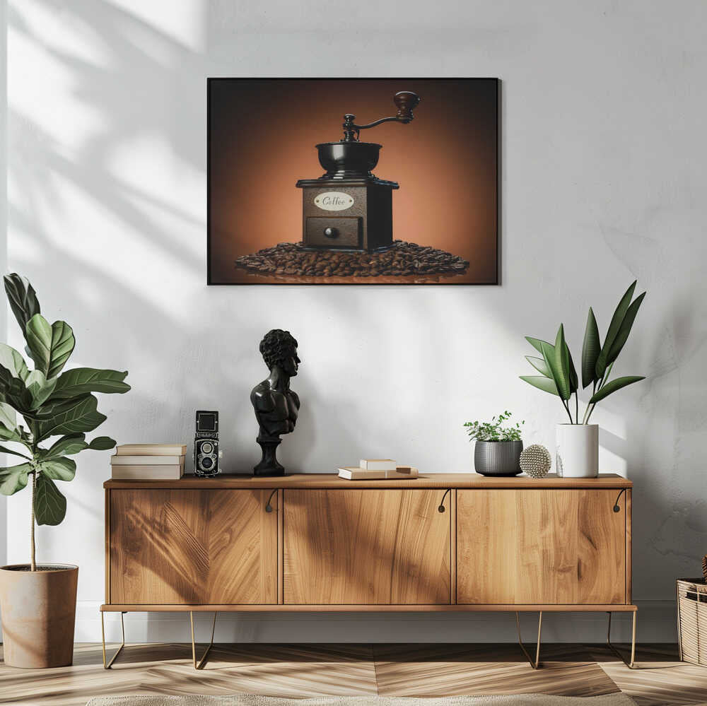 Classic Coffee Grind Art Print UK — Dark Moody Dark Wall Art — Kitchen — Wall It All Prints