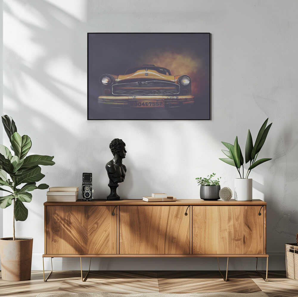 Classic Indian Taxi Art Print UK — Dark Moody Vibrant Wall Art — Living Room — Wall It All Prints