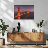 Golden Gate Bridge Twilight Art Print UK — Dark Moody Warm Wall Art — Living Room — Wall It All Prints