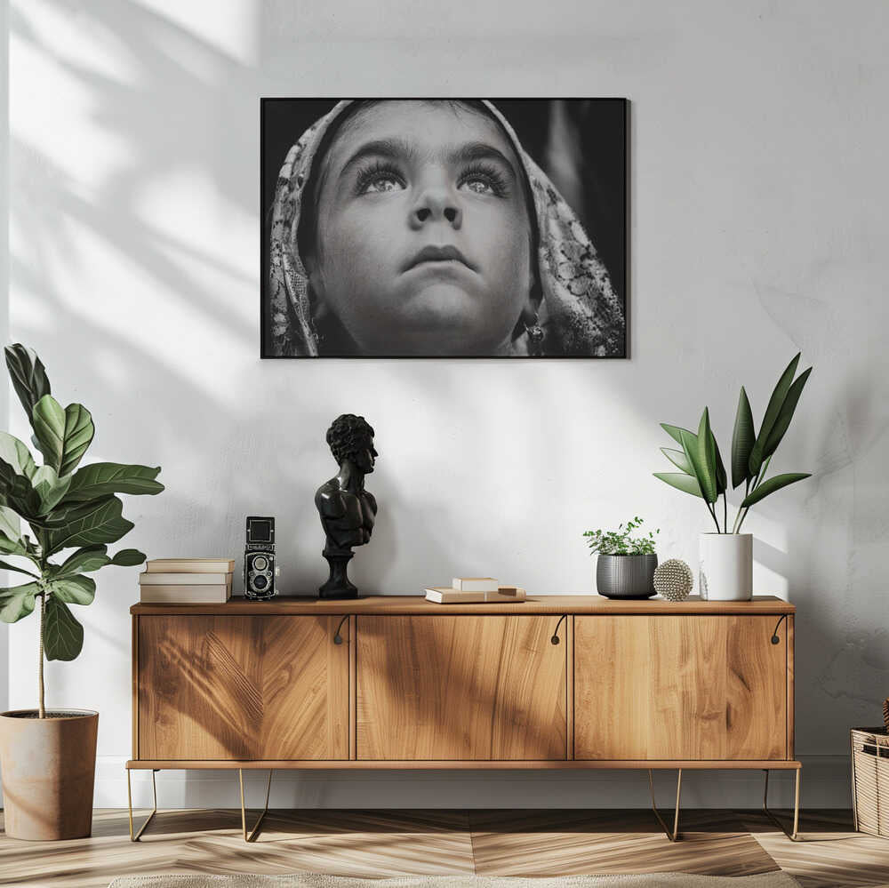 Hopeful Child Portrait Art Print UK — Dark Moody Calm Wall Art — Living Room — Wall It All Prints