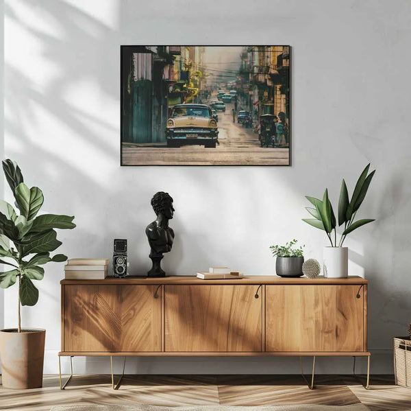 Vintage Car Havana Street Art Print UK — Vintage Vibrant Wall Art — Living Room — Wall It All Prints