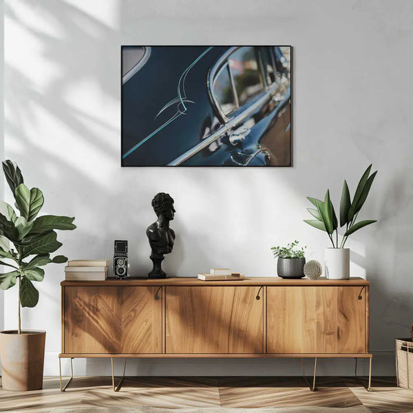 Pinstriped Classic Ride Art Print UK — Dark Moody Dark Wall Art — Living Room — Wall It All Prints