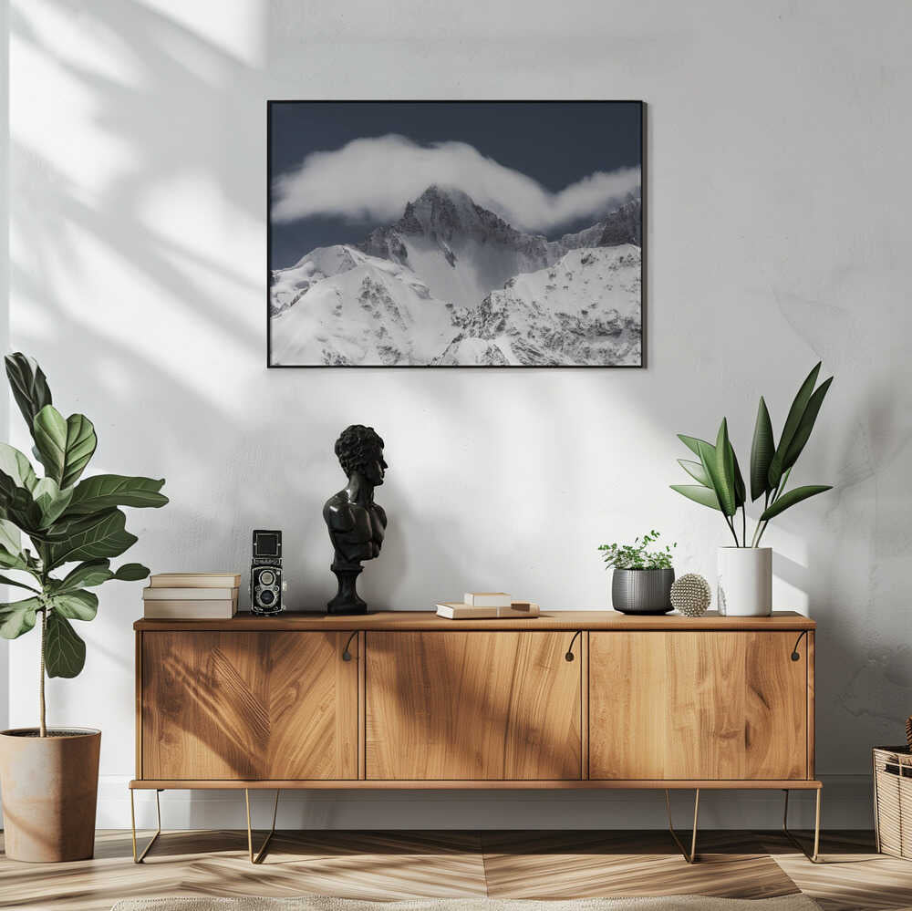Majestic Mountain Clouds Art Print UK — Dark Moody Calm Wall Art — Living Room — Wall It All Prints
