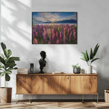 Lupine Sunset Lake Art Print UK — Botanical Vibrant Wall Art — Living Room — Wall It All Prints