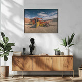 Vintage Desert Car Art Print UK — Landscape Vibrant Wall Art — Living Room — Wall It All Prints