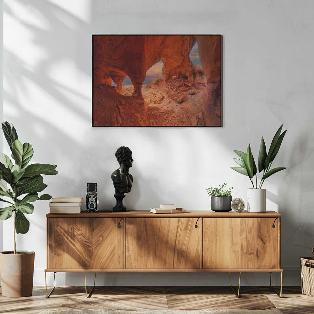 Red Rock Desert Arches Art Print UK — Landscape Vibrant Wall Art — Living Room — Wall It All Prints
