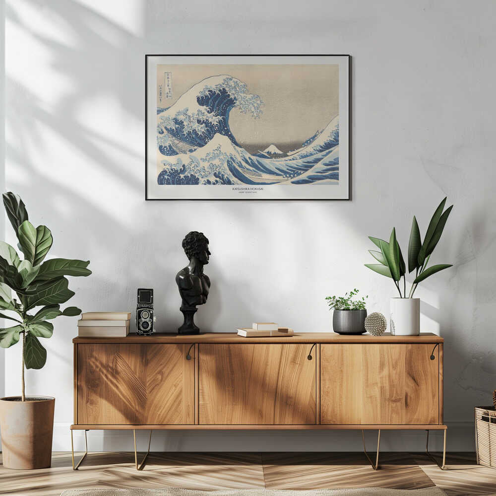 Under The Great Wave Art Print UK — Japanese Vibrant Wall Art — Living Room — Wall It All Prints