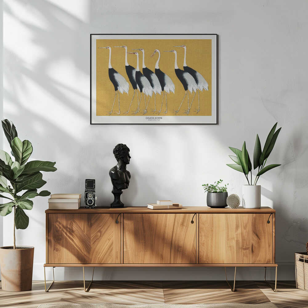 Japanese Red Crown Crane Art Print UK — Japanese Vibrant Wall Art — Living Room — Wall It All Prints