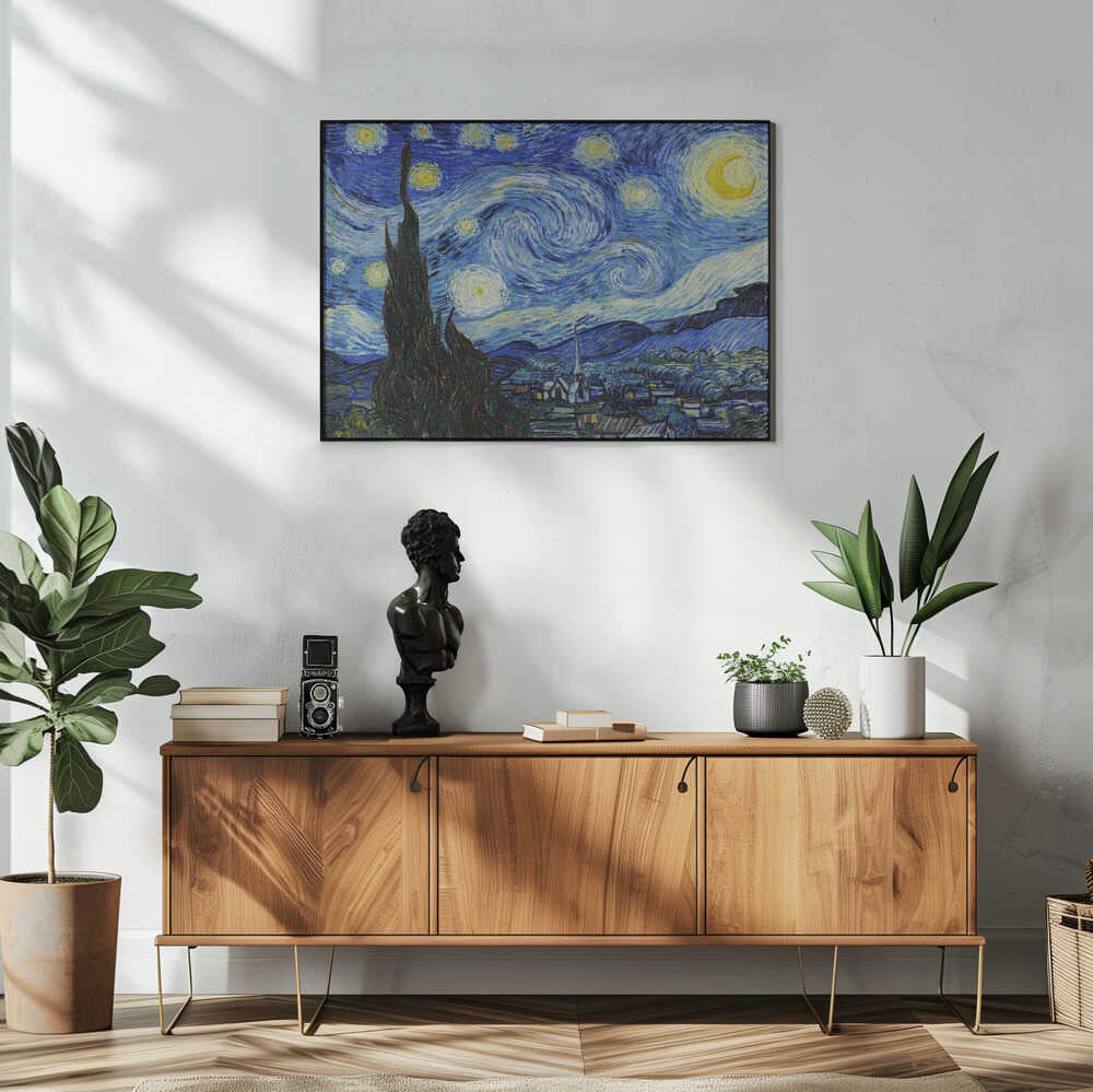 The Starry Night Art Print UK — Celestial Vibrant Wall Art — Living Room — Wall It All Prints
