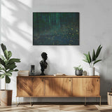 Forest Firefly Glow Art Print UK — Dark Moody Calm Wall Art — Bathroom — Wall It All Prints