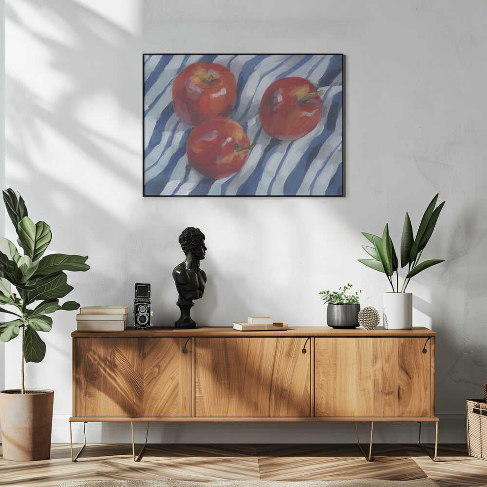 Red Apples on Stripes