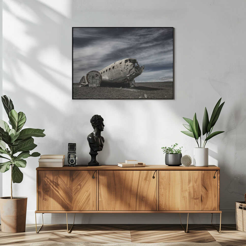 Abandoned Plane Desolate Sky Art Print UK — Dark Moody Dark Wall Art — Living Room — Wall It All Prints