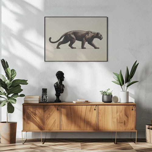 Black Panther Stride Art Print UK — Dark Moody Dark Wall Art — Living Room — Wall It All Prints