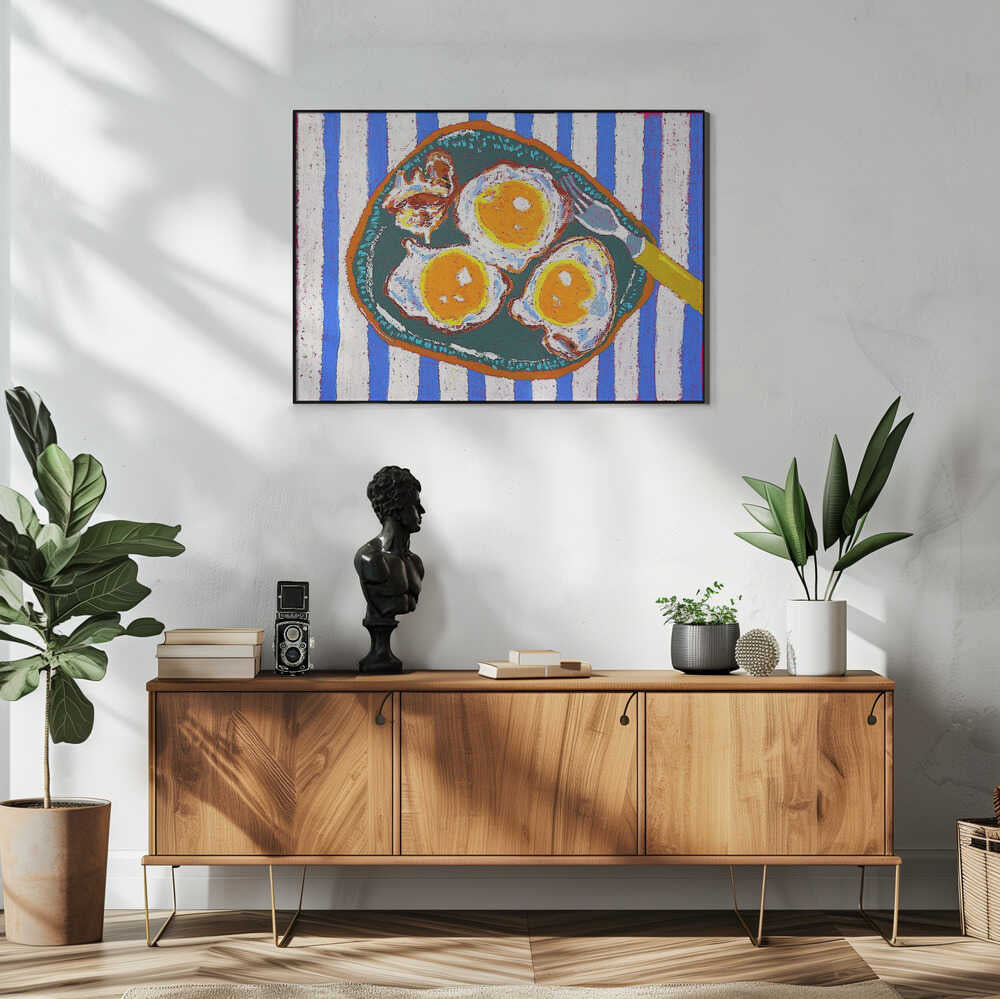 Sunny Side Up Breakfast Art Print UK — Food Vibrant Wall Art — Kitchen — Wall It All Prints
