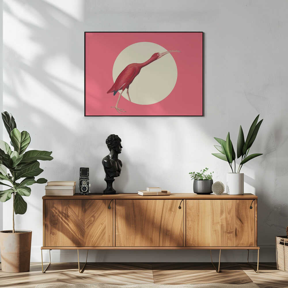 Vibrant Scarlet Ibis Art Print UK — Abstract Vibrant Wall Art — Office — Wall It All Prints