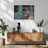 Tabby Cat on Bicycle Art Print UK — Vintage Fresh Wall Art — Living Room — Wall It All Prints