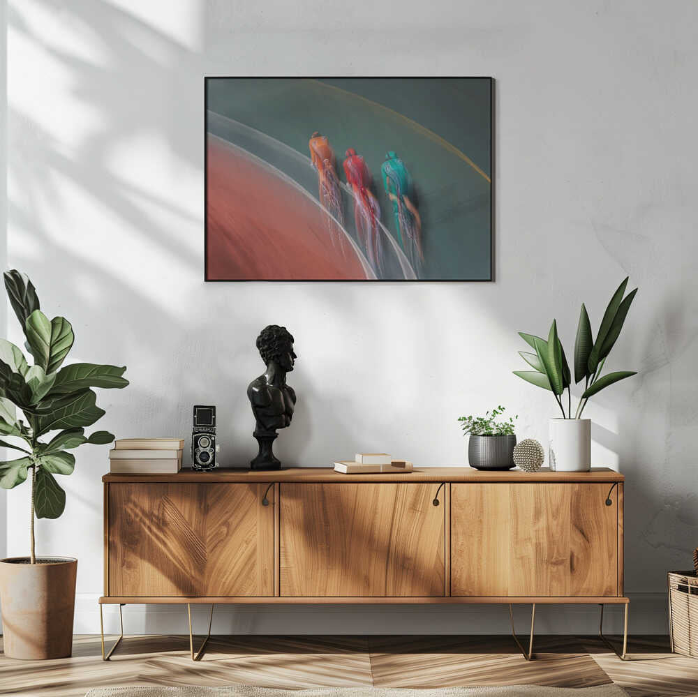 Dynamic Velodrome Race Art Print UK — Abstract Vibrant Wall Art — Living Room — Wall It All Prints