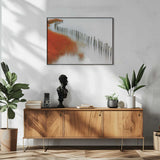 Red Reeds and Calm Water Art Print UK — Abstract Vibrant Wall Art — Bedroom — Wall It All Prints