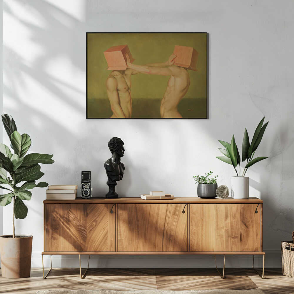Box Head Conflict Art Print UK — Dark Moody Fresh Wall Art — Living Room — Wall It All Prints