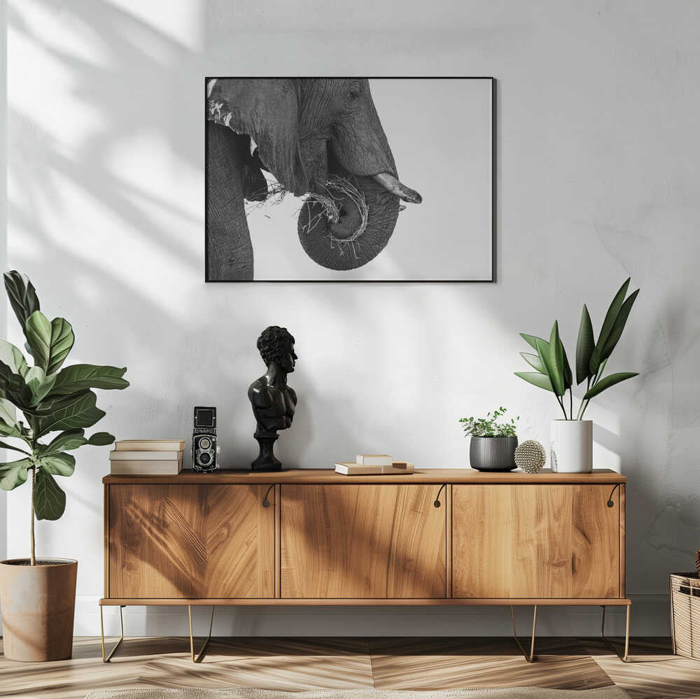 Curling Elephant Trunk Art Print UK — Abstract Dark Wall Art — Living Room — Wall It All Prints