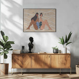 Women by the Sea – Modern Beach Illustration Art Print UK — Landscape Calm Wall Art — Bedroom — Wall It All Prints