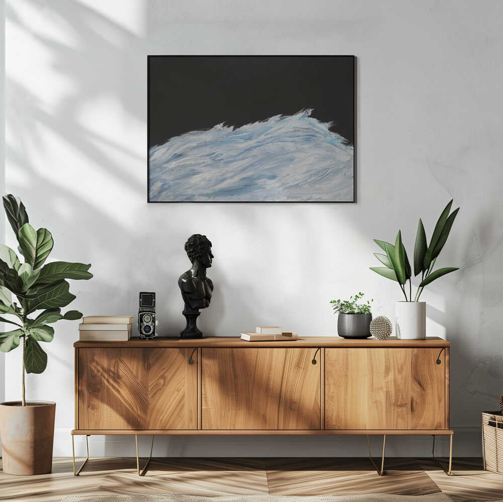 Crashing Dark Waves Art Print UK — Abstract Dark Wall Art — Living Room — Wall It All Prints