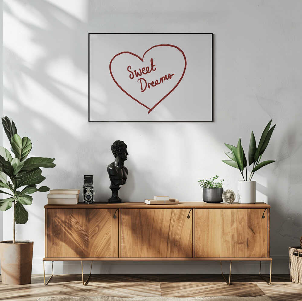 Sweet Dreams Heart Art Print UK — Abstract Minimal Wall Art — Office — Wall It All Prints