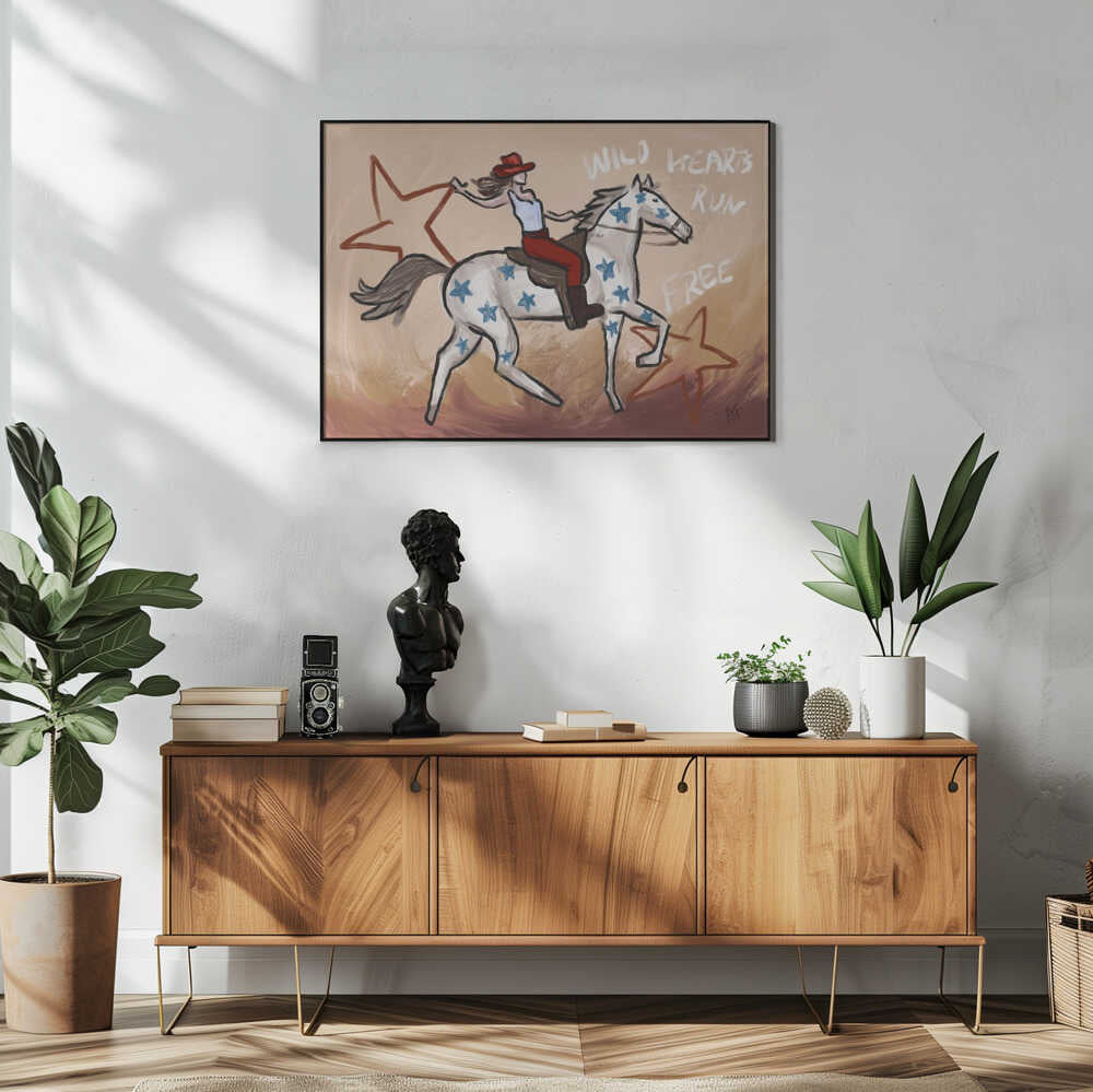 Wild Western Freedom Art Print UK — Animal Vibrant Wall Art — Living Room — Wall It All Prints