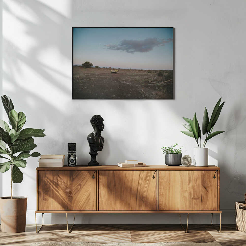 Lone Desert Vehicle Art Print UK — Landscape Vibrant Wall Art — Bedroom — Wall It All Prints
