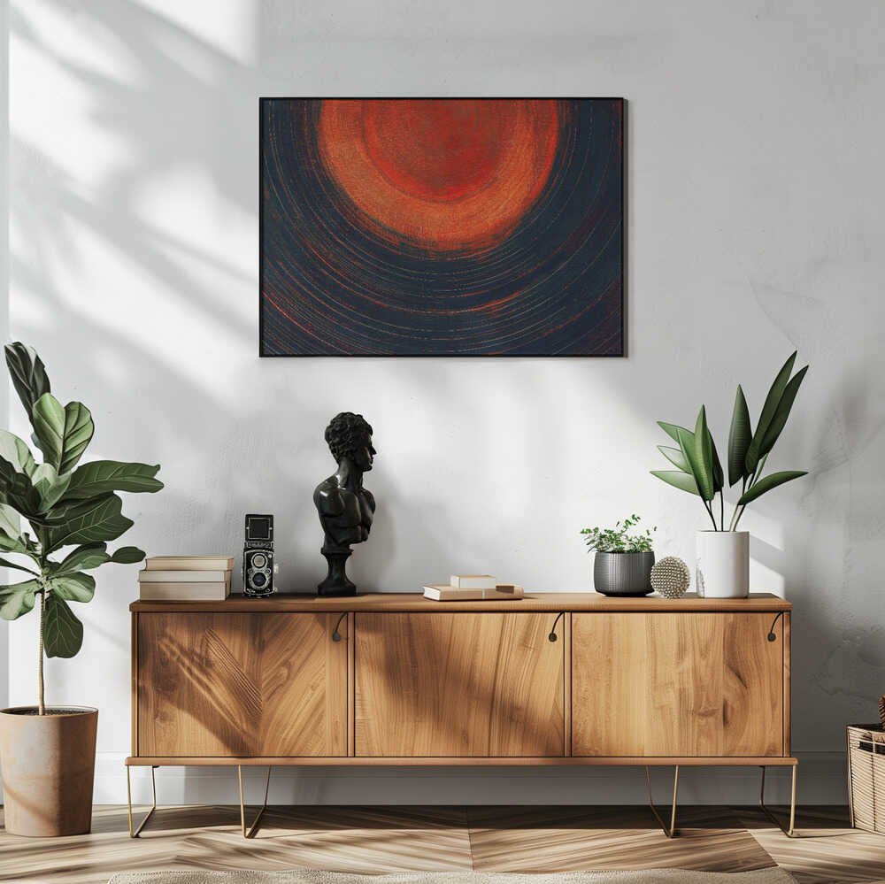 Fiery Cosmic Rings Art Print UK — Abstract Vibrant Wall Art — Bathroom — Wall It All Prints