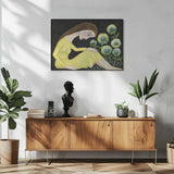 Lady With Lady Bug in yellow dress with flowers Art Print UK — Botanical Vibrant Wall Art — Living Room — Wall It All Prints