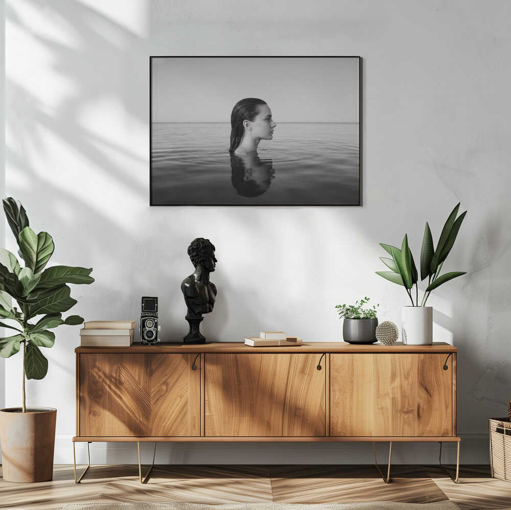 Woman In Water Reflection Art Print UK — Abstract Calm Wall Art — Bedroom — Wall It All Prints