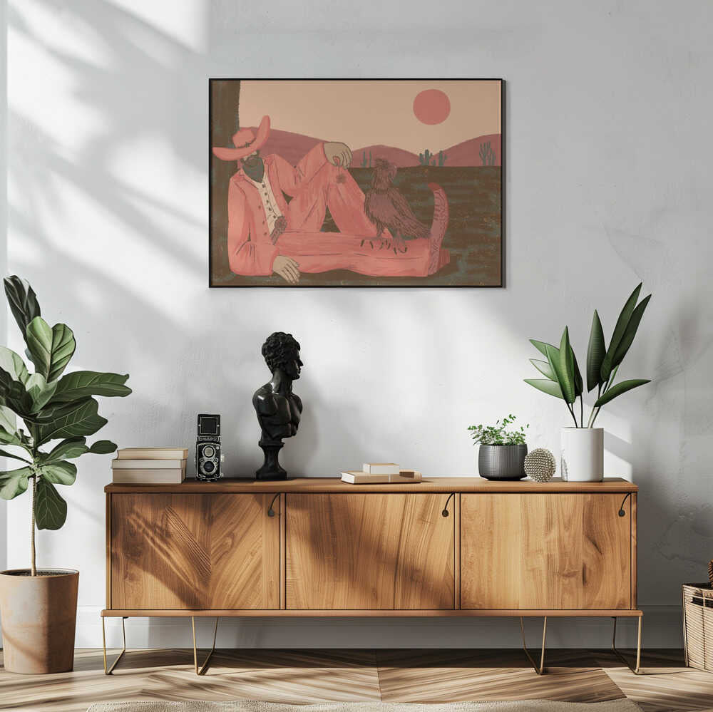 Cowboy's Desert Companion Art Print UK — Landscape Calm Wall Art — Living Room — Wall It All Prints