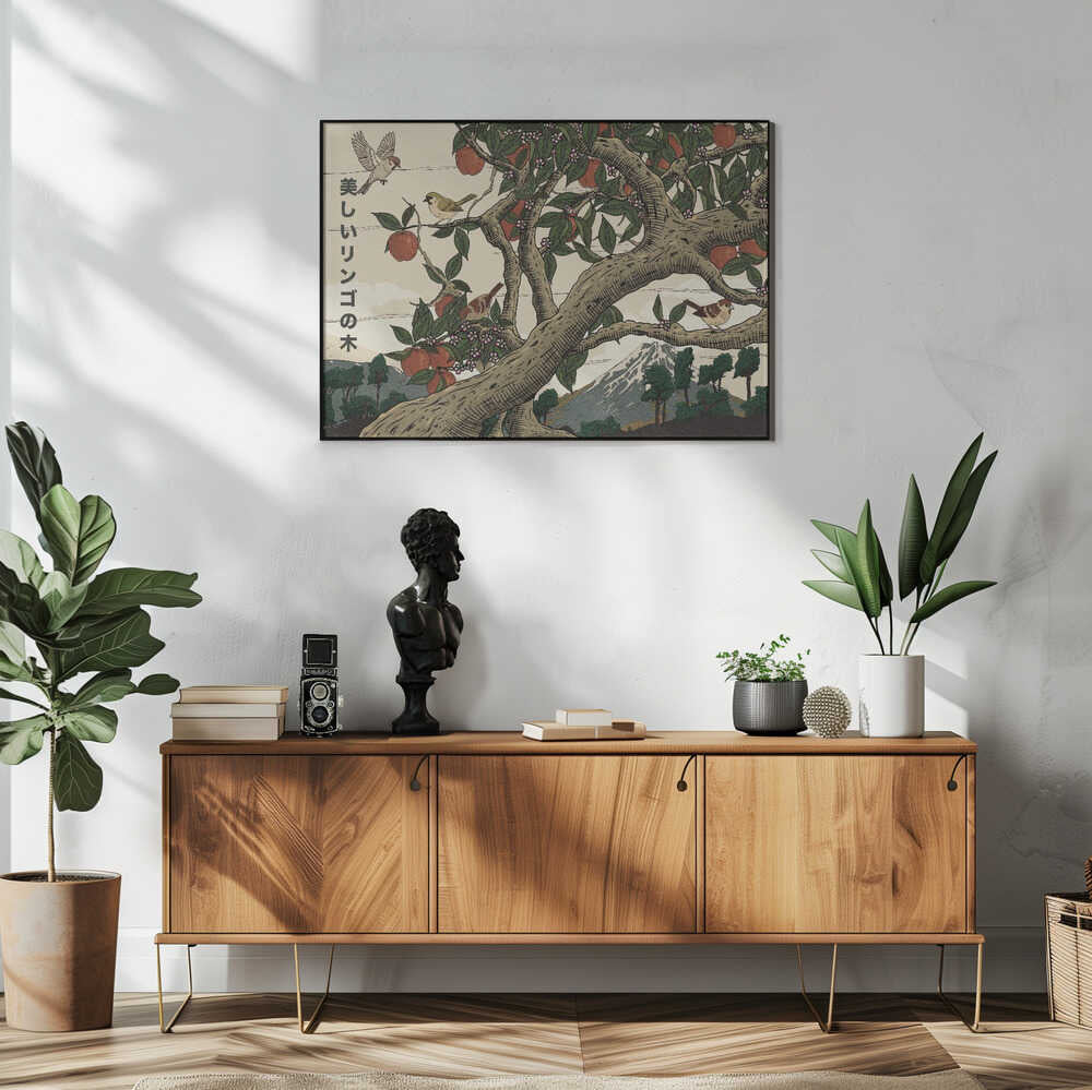 Japanese Apple Tree Landscape Art Print UK — Japanese Calm Wall Art — Kitchen — Wall It All Prints
