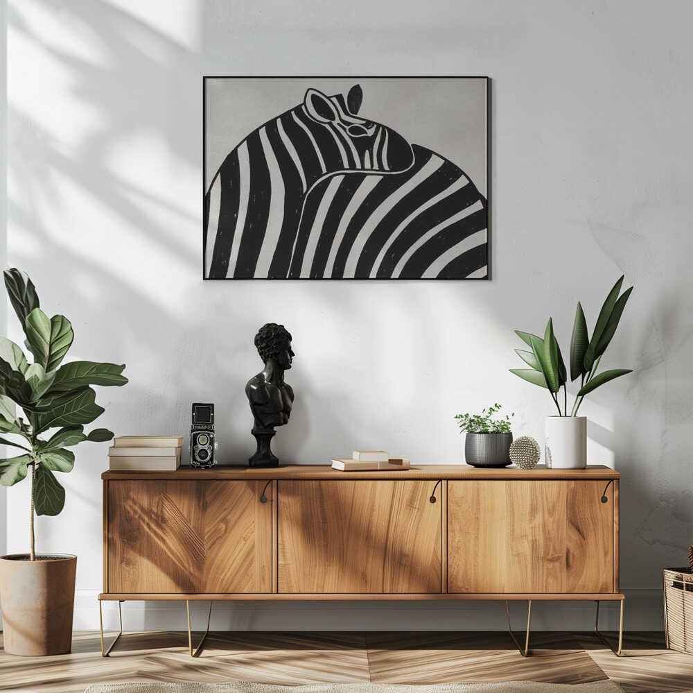 Zebra Love Art Print UK — Abstract Calm Wall Art — Office — Wall It All Prints