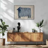 Textured Blue Sheep Art Print UK — Animal Calm Wall Art — Living Room — Wall It All Prints