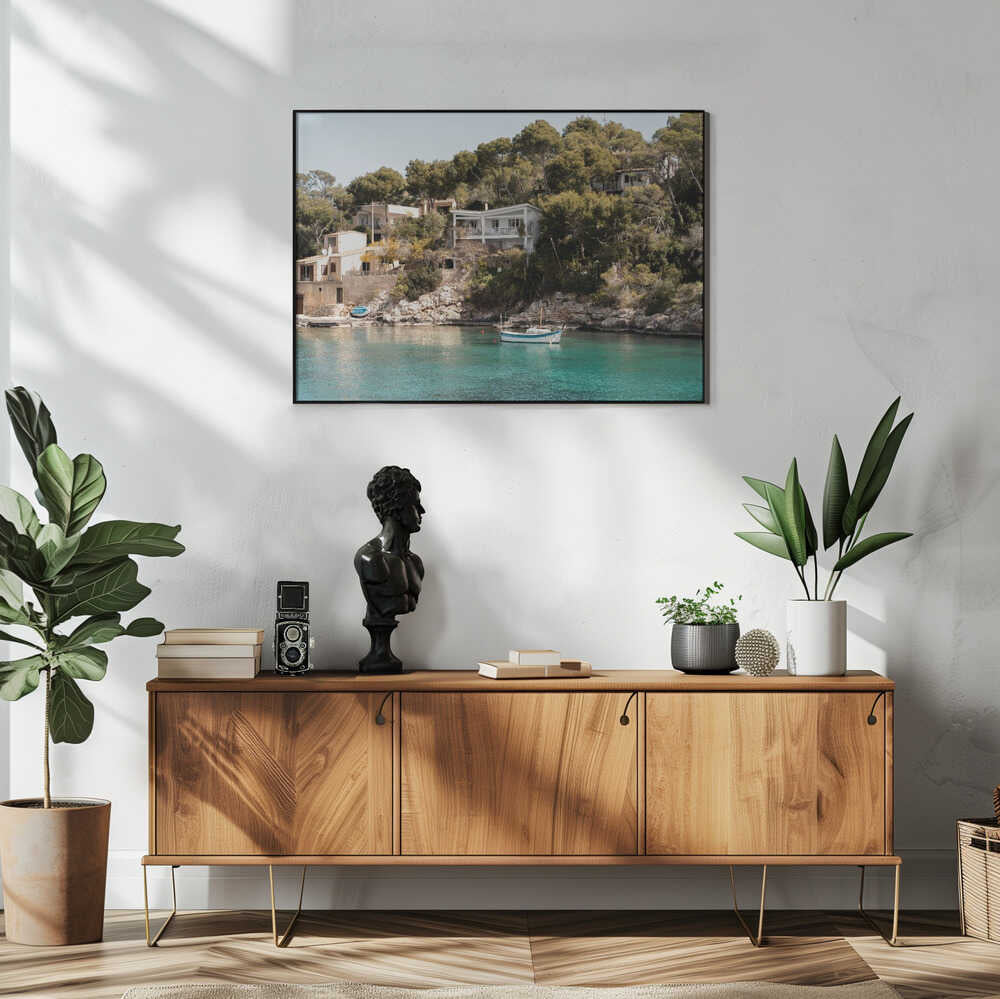 Sunny Mediterranean Cove Art Print UK — Celestial Calm Wall Art — Bedroom — Wall It All Prints
