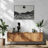Stark Black Moonscape Art Print UK — Abstract Dark Wall Art — Bathroom — Wall It All Prints