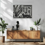 Abstract Black Cat Plant Art Print UK — Botanical Dark Wall Art — Office — Wall It All Prints