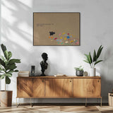 Framed Everything Belongs To Baby animal nursery print displayed in a modern baby room.