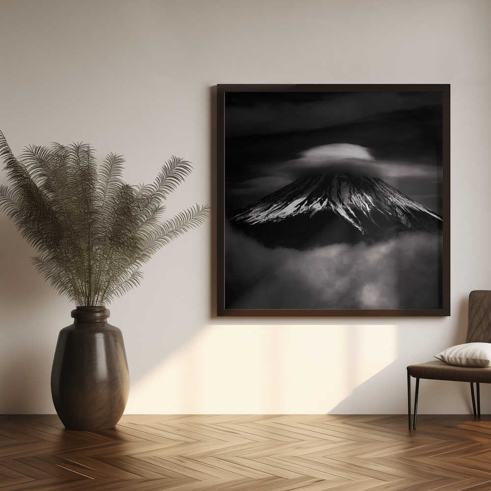 Mount Fuji Cloud Hat Art Print UK — Japanese Calm Wall Art — Living Room — Wall It All Prints